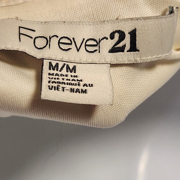 Forever 21 Mini Dress Tunic Strapless Lace Cream Y2K Girly Sexy Women's Size M - Picture 3 of 4